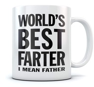 {UU61} Worlds Best Farter I Mean Father Coffee Mug Christmas Fathers Day Gift for Dad Grandpa Husban