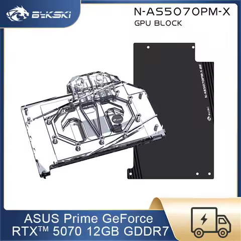 Bykski GPU Block for ASUS Prime GeForce RTX 5070 12GB GDDR7 Graphics Card PC Water Cooling Copper Ra
