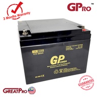 GPOWER GPP12260 12V 26AH BACKUP BATTERY RECHARGEABLE SEALED LEAD ACID BATTERY -GREATPRO