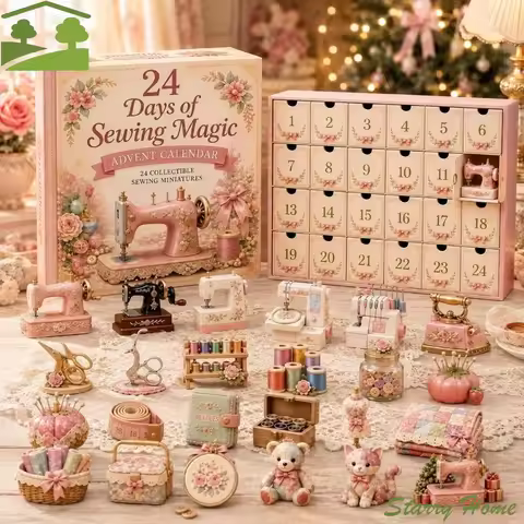 Festival Sewing Theme Christmas Advent Calendar Decorations Handmade 24 Days Advent Calendar Ornamen