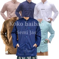 PUTIH PRIA Koko Adult Men Kazimi Original Semi Jas Koko Shirt Plain White Long Sleeve