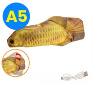 Teeker Electric Floppy Fish Cat Toy Moving Cat Kicker Fish Toy Realistic Flopping Fish Dog Toy Plush