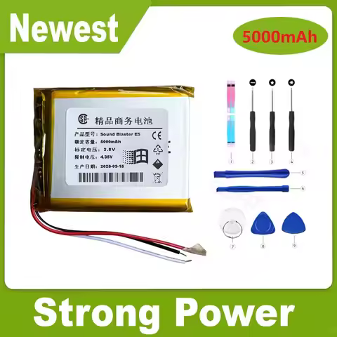 5000mAh High capacity Battery for Creative Sound Blaster E5 Li-Polymer Rechargeable Accumulator Pack