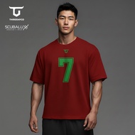 THIRDDAY Oversized Gym Christmas Theme T-Shirt "7" Scubalux maroon MTX94