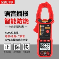 Voice Clamp Meter Multimeter Electrician Dedicated Intelligent Anti-Burn Automatic Clamp Ammeter High Precision Clamp Meter Home SQ