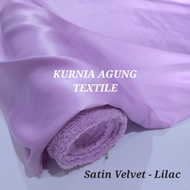 kain satin velvet roll x 150cm lebar premium by roberto cavali terang - lilac
