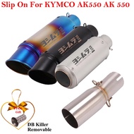 For KYMCO AK550 AK 550 Motorcycle Exhaust Escape System Slip On Modify Middle Link Pipe With Moveabl
