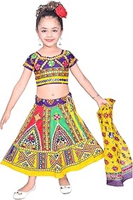 Kids Ethnic Cotton Blend Radha Dress Lehenga Choli Chania Choli Set Baby Girls 0011