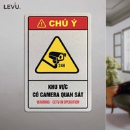 Area note board with 24h surveillance camera aluminum in uv 20x30cm warning cctv in subject BG129