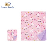 Baby Plush Blanket w Sherpa Backing Unicorn 40414