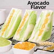 Aecoway | Rainbow Taro Strawberry Avocado Sandwich Edgeless Toast Soft Bread Student Meal Replacemen