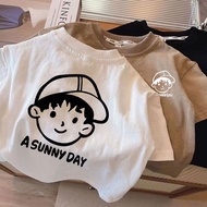 Boys and Girls Boy T-Shirt "A SUNNY DAY" - High Quality Cotton Children's T-Shirt Dau Dau Shop