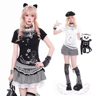 Wasteland Style Women's Clothing Light Asian Style Tops Vintage Women's Clothing y2k European Americ