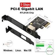 5G PCI-E To RJ45 Network Card RTL8126 Chip Gigabit Ethernet PCI Express Network Card 10/100/2500/500