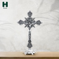 Homyl Crucifix with Stand Table Cross Figurine Standing Crucifix for Altar, Home, Chapel, Living Roo