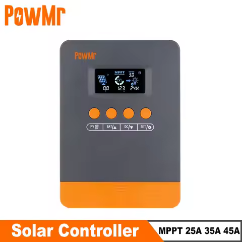 PowMr MPPT 45A 35A 25A Solar Charger Controller 12V 24V Auto Lifepo4 Battery Charger Solar Panel Reg
