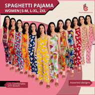 Spaghetti Pajama for WOMEN S-M/L-XL/2XL Terno for Womens Cotton Spandex Fabric Sleepwear Spag pajama Assorted Designs
