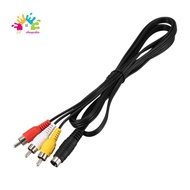 Kabel Konversi PC TV 1.5M 4.9ft 3 RCA Male to 4pin S-Video Male