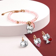 Hello Kitty特別版 客製化刻字 純銀寶石珠飾手鍊 (2色)