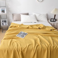 【KK Home】 Cotton Waffle Gauze Towel Quilt Soft Skin-friendly Sofa Cover Summer Quilt Air-conditionin