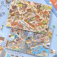 [KW] Nostalgic Days Stiker Landskap | Scene Sticker 3D A4 Penuh Warna, Journaling, Scrapbook & Hadia