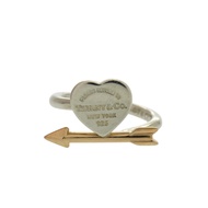แหวน Tiffany Lovestruck Heart Tag Return to Tiffany สภาพเยี่ยม ทำจากเงิน 925 และทองคำชมพู 18k ขนาดปร