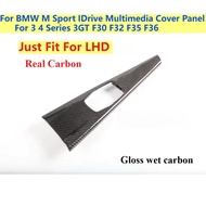 F30 F31 Car Alcantara Handbrake Handle with Carbon Fiber Gear Shift Knob Selector Trim For BMW F32 F