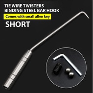 Long Short Steel 360 Rotation Silver Tie Wire Twisters Binding Steel Bar Hook Rod Construction Tool 