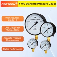 Y-100 pressure gauge -0.1-0-60MPa radial pressure gauge class 1.6 water air oil vacuum M20×1.5 G1/2 