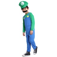KD3.1 ชุดเด็ก ชุดลุยจิ ลุยจิ มาริโอ มาริโอ้ Dress for Children Luigi Suit Super Mario Costume Party Game Cosplay Fancy Fancy Outfit