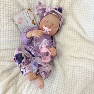 18 นิ้วพีชกันน้ํา Bebe Reborn สาวผมทาสี 3D สีผิวไวนิลตุ๊กตา 2 รูปแบบชุดตุ๊กตานุ่ม