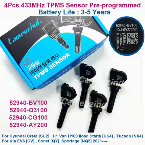 4Pcs TPMS Tire Pressure Sensor 52940-BV100 52940-Q3100 52940-CG100 52940BV100 For Hyundai Creta H1 K