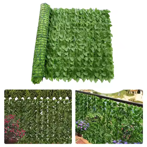 0.5x0.5m Artificial Hedge Multifunctional Artificial Green Leaf Fence Faux Privacy Fence Screen Outd