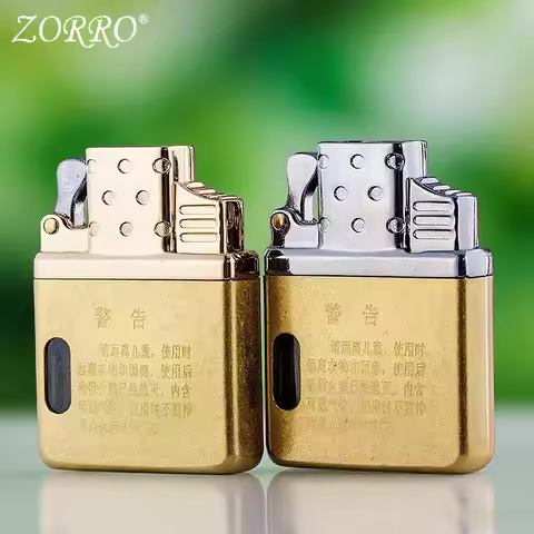 ZORRO 902 912 915 Dual Fire Torch Insert Lighter Gas Jet Windproof Flint Gas Oil Lighter Butane Kero
