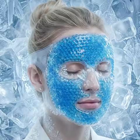 Ice mask, gel bead ice bag facial mask, facial fatigue relief, cold and hot mask, facial mask compan