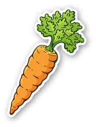 Squiddy Carrot Cute Cartoon - Vinyl Sticker Decal for Phone, Laptop, Water Bottle (3" Tall)