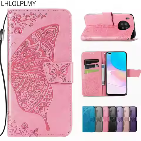 Butterfly Leather Flip Wallet Case For Huawei Nova Y61 Y70 Y90 3 3i 7i 8i 8 9 SE 10 Pro 11 11i Y5 Y6