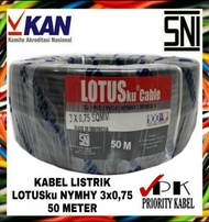 Kabel Listrik LOTUSku NYMHY 3x075 3x0.75 50 meter (50m) Serabut