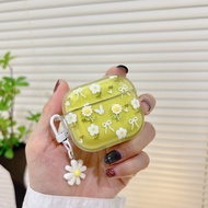 Small Green Flower i12 i11 i13 Earphone Case 3 Cartoon Embossed Transparent Bluetooth gen gen1 gen2 