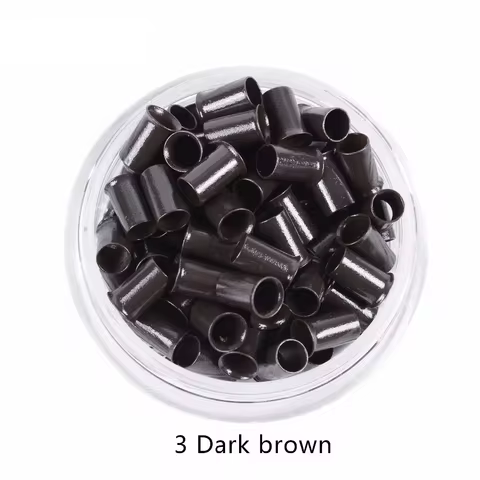 1000Pcs 3.4*3.0* 6mm Fare Euro Lock Copper Tubes Micro Rings Links Beads for Stick I Tip Hair Extens
