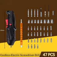 [Ready Stock]47PCS Cordless Electric Screwdriver Drill 3.6V Rechargeable Pemutar Skru Machine High-P