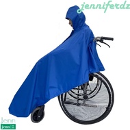 JENNIFERDZ Wheelchair Waterproof Poncho, Lightweight Tear-resistant Wheelchair Raincoat, Cloak with Hood Reusable Packable Rain Cover for Wheelchair Seniors