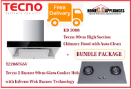 TECNO HOOD AND HOB FOR BUNDLE PACKAGE ( KD 3088 &amp; T 2288TGSV ) / FREE EXPRESS DELIVERY