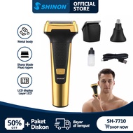 SHINON SH-7710 Set Alat Cukur Kumis Jenggot Pria All in One / Alat Cukur Rambut Elektrik Original / 