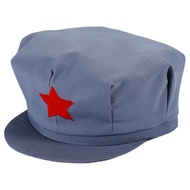 Red Red Star New Four Hat Octagonal Hat Red Hat Gray Hat Five-pointed Star Children Red Five-star Re