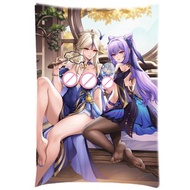 Yuanshen Ningguang Genshin Impact Pillowcase Anime Girl Beidou Sofa Bedroom Double-Sided Rectangular