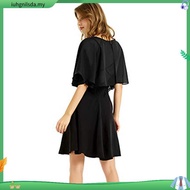 Women Elegant Pure Color Chiffon Shawl Cape Ruffle 2-Layer Chiffon Wraps Bolero Dress Accessory for 