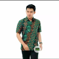 BATIK PEKALONGAN MURAH - COUPLE BATIK KELUARGA WARNA HIJAU BAJU BATIK PRIA WANITA WARNA HIJAU,KEMEJA