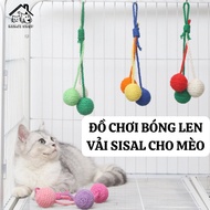 Natural Sisal fabric wool roll for cats, wool ball toy for cats to stimulate reflexes - Kenji Shop