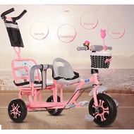 PINK Twin Bicycle Girl Twin Bicycle Twin Kids Bicycle Two Kids Bicycle Tricycle Basikal Kembar Kanak